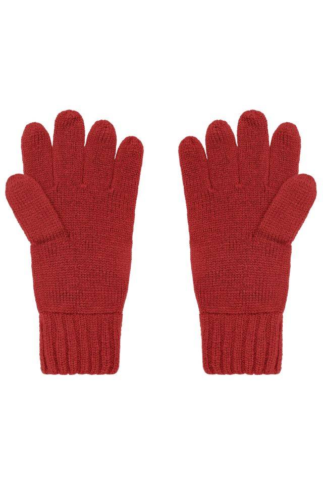 Melange Gloves Basic Elegante Strickhandschuhe aus Melange-Garnen rot, Gr. L/XL