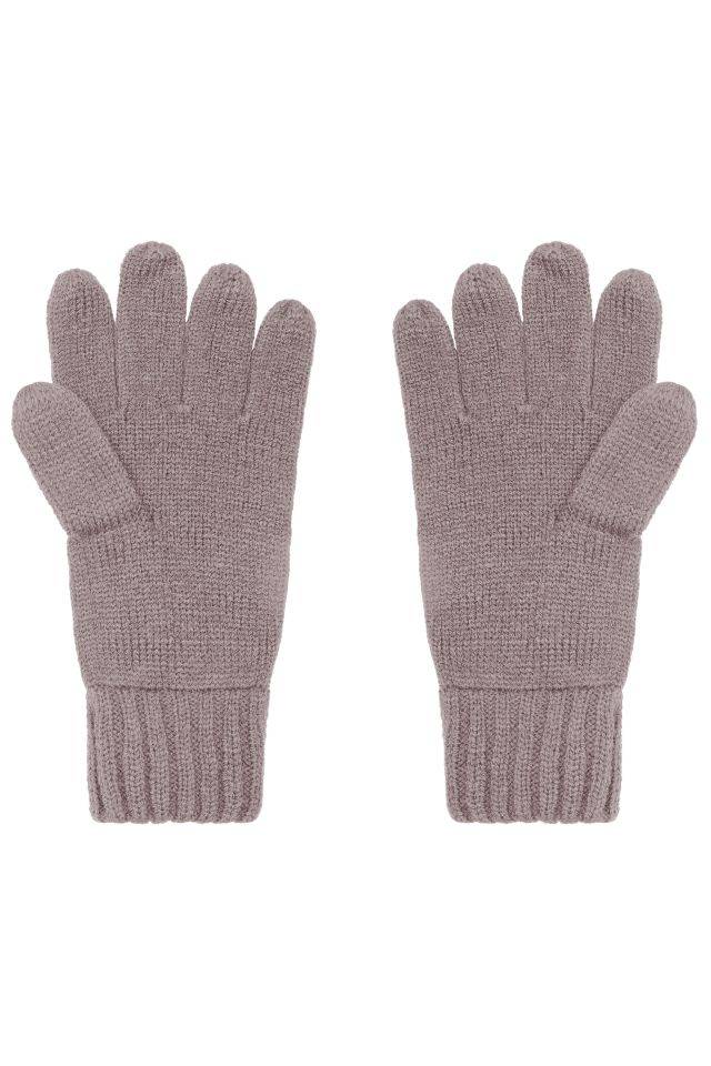 Melange Gloves Basic Elegante Strickhandschuhe aus Melange-Garnen grau, Gr. S/M