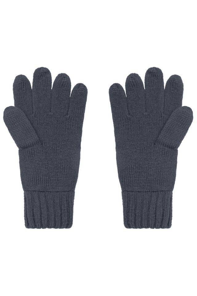 Melange Gloves Basic Elegante Strickhandschuhe aus Melange-Garnen blau, Gr. L/XL