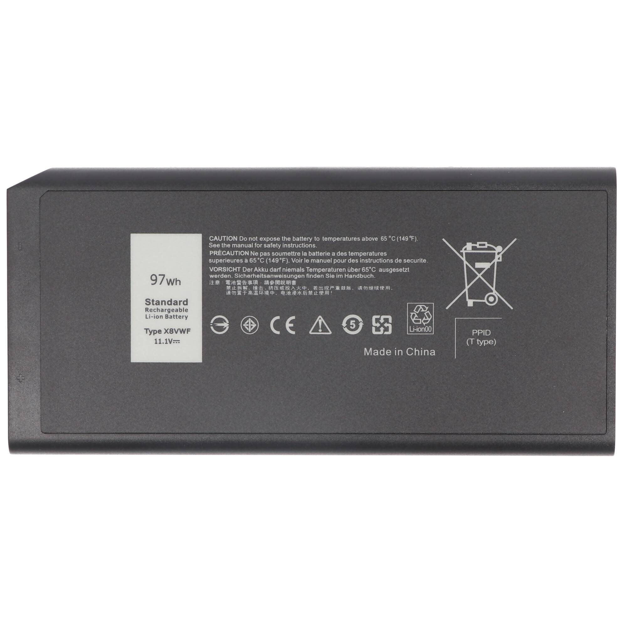 Akku passend für Dell Latitude 5404, 7404, Li-ion, 11,1V, 8740mAh, 97Wh
