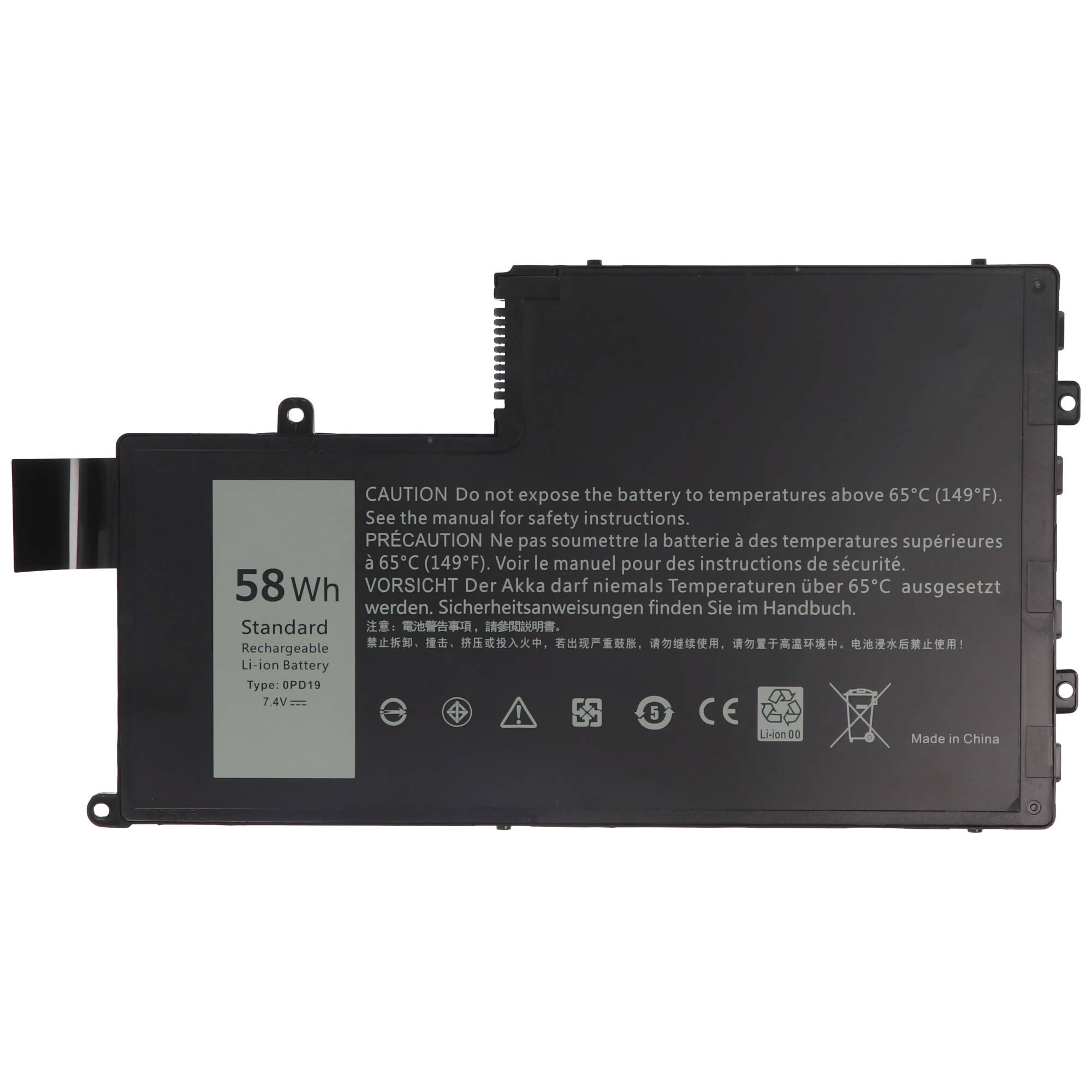 Akku passend für Dell Latitude 3450, Li-ion, 7,4V, 7840mAh, 58Wh