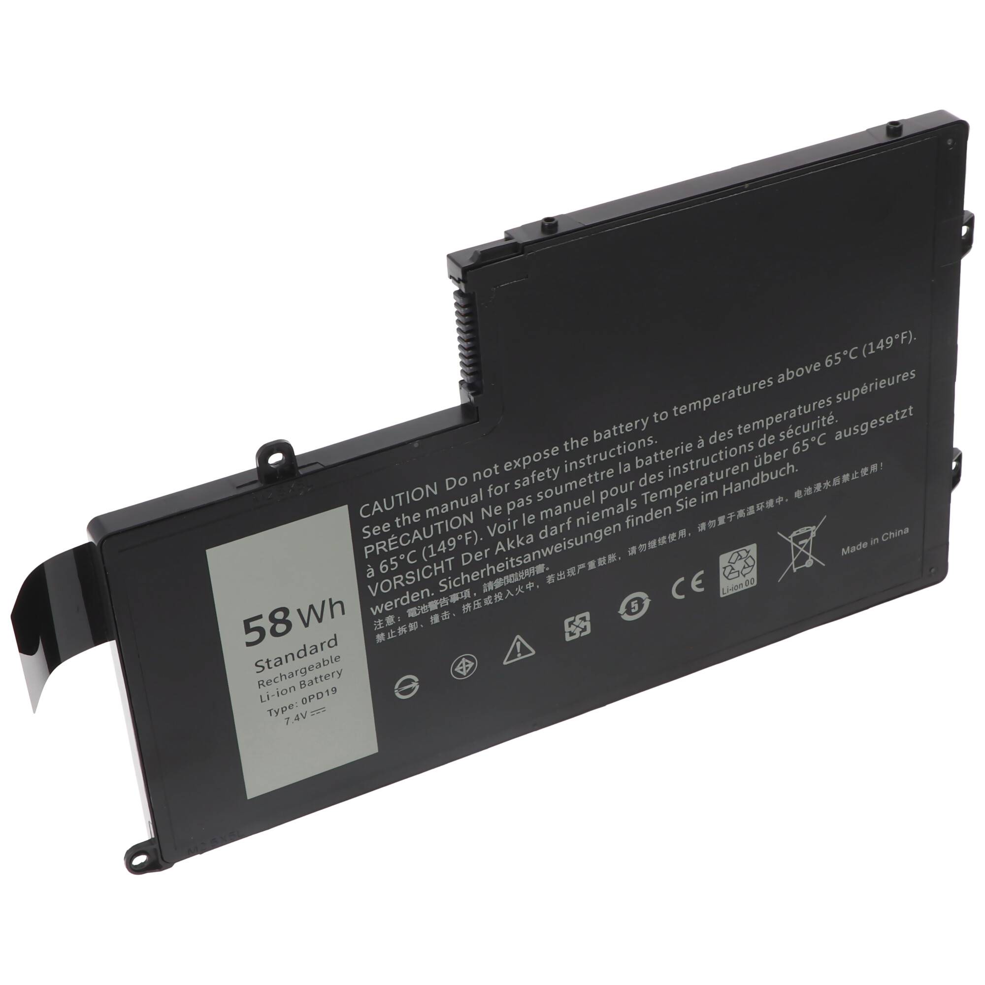 Akku passend für Dell Latitude 3450, Li-ion, 7,4V, 7840mAh, 58Wh