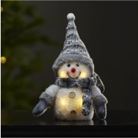 Schneemann mit grauer Mütze DEKO-FIGUR JOYLIGHT Schneemann mit grauer Mütze DEKO-FIGUR JOYLIGHT