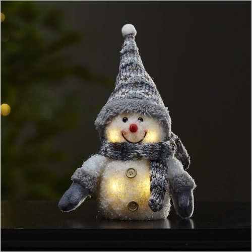 Schneemann mit grauer Mütze DEKO-FIGUR JOYLIGHT Schneemann mit grauer Mütze DEKO-FIGUR JOYLIGHT