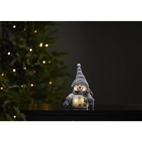 Schneemann mit grauer Mütze DEKO-FIGUR JOYLIGHT