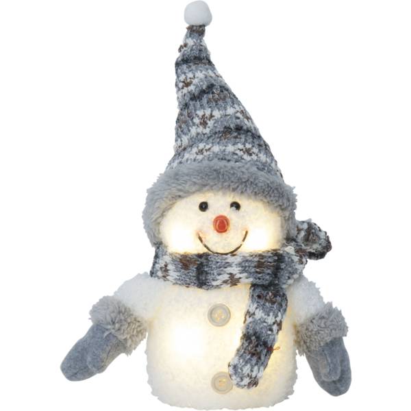Schneemann mit grauer Mütze DEKO-FIGUR JOYLIGHT