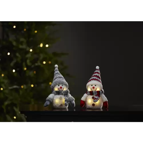 Schneemann mit grauer Mütze DEKO-FIGUR JOYLIGHT Schneemann mit grauer Mütze DEKO-FIGUR JOYLIGHT