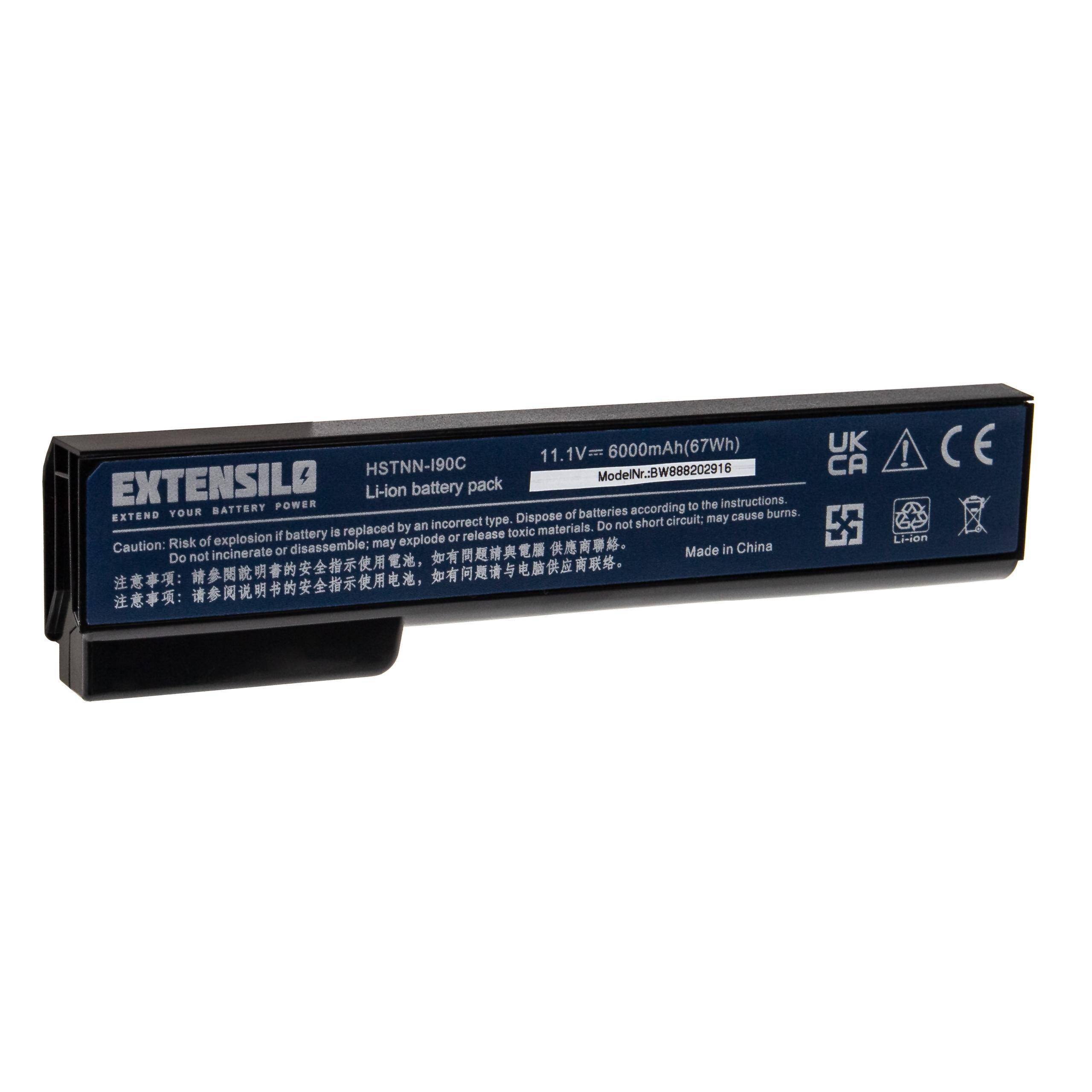 EXTENSILO Akku Ersatz für HP 628668-001, 628369-421, 628369-321, 628666-001, 628664-001 für Notebook (6000 mAh, 11,1 V, Li-Ion)