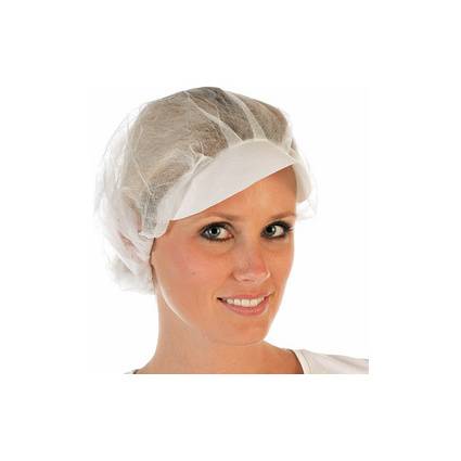 HYGONORM Baretthaube Light mit Schirm, PP-Vlies, weiß