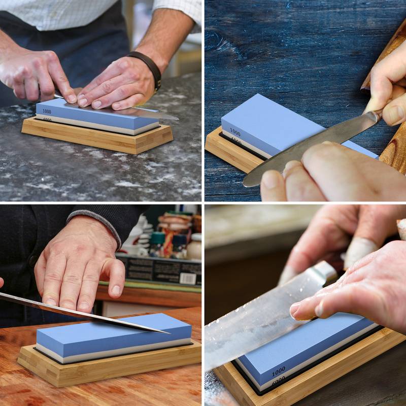Abziehstein Schleifstein,1000/6000 Körnung, Fur Alle Messer, Rutschfeste Basis