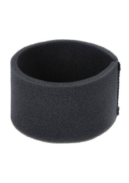 Eine schwarze Schaumstoff-Handgelenkstütze mit Klettverschluss, die häufig zur Kompression und Unterstützung des Handgelenks während verschiedener Aktivitäten verwendet wird.