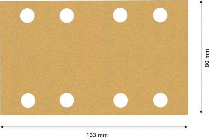 Schleifpapier Expert C470 Abm.80x133mm Körnung 180 8Löcher 10 St. BOSCH