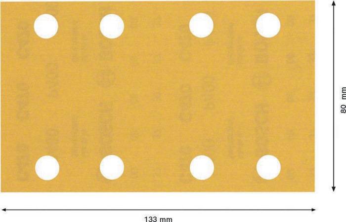 Schleifpapier Expert C470 Abm.80x133mm Körnung 400 8Löcher 10 St. BOSCH