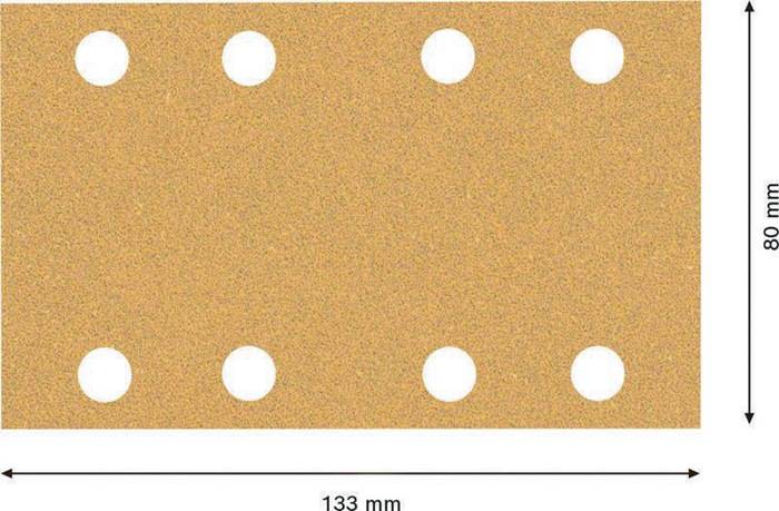 Schleifpapier Expert C470 Abm.80x133mm Körnung 60 8Löcher 10 St. BOSCH