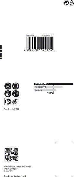 Schleifpapier Expert C470 Abm.80x133mm Körnung 60 8Löcher 10 St. BOSCH