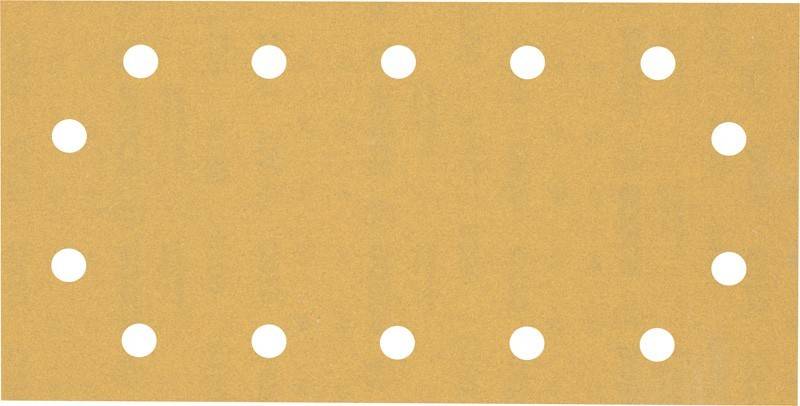 Ein beiger Papierbogen mit einem gleichmäßig angeordneten 3x3 Raster von gestanzten Löchern, der zur Organisation oder zum Binden von Dokumenten verwendet wird.