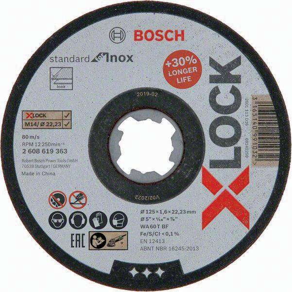 Trennscheibe X-LOCK Standard for Inox WA 60 T BF D.125mm Dicke 1,6mm T41 BOSCH