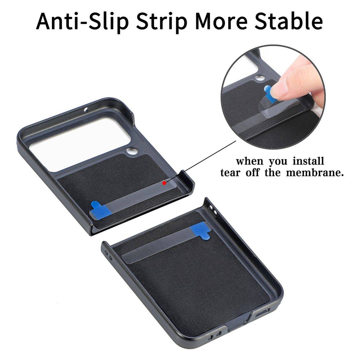 Für Samsung Galaxy Z Flip4 5G Kunstleder / Kunststoff Z-Muster Struktur Handy Tasche Hülle Etuis Grün
