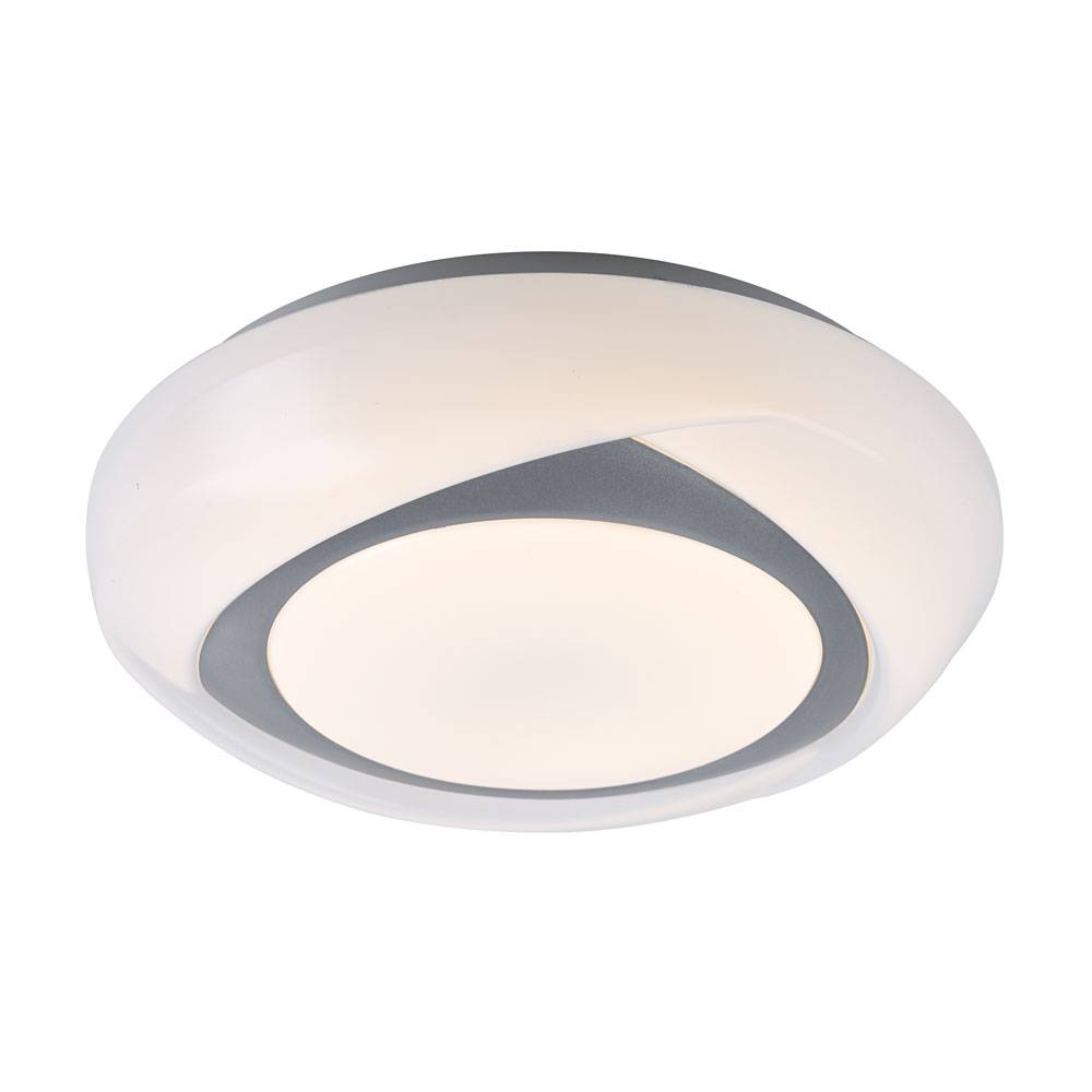 Deckenleuchte LED Deckenlampe rund weiß Schlafzimmerleuchte in weiß, Metall Acryl, 1x LED 15W 1040lm 3000K warmweiß, DxH 35x9,5 cm