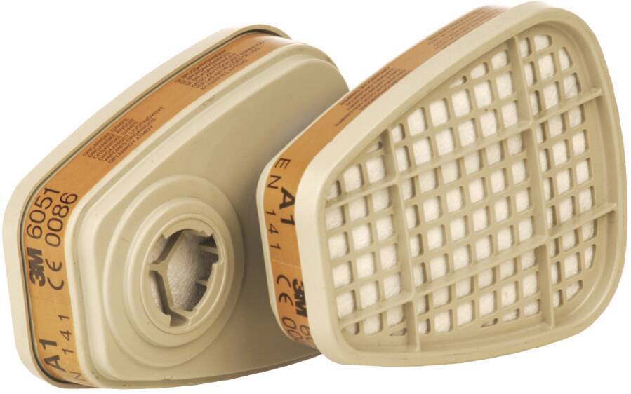 Gasfilter 3M™ 6051 Filter 6051 Schutzstufe A1R Schutz gegen organische Gase und Dämpfe
