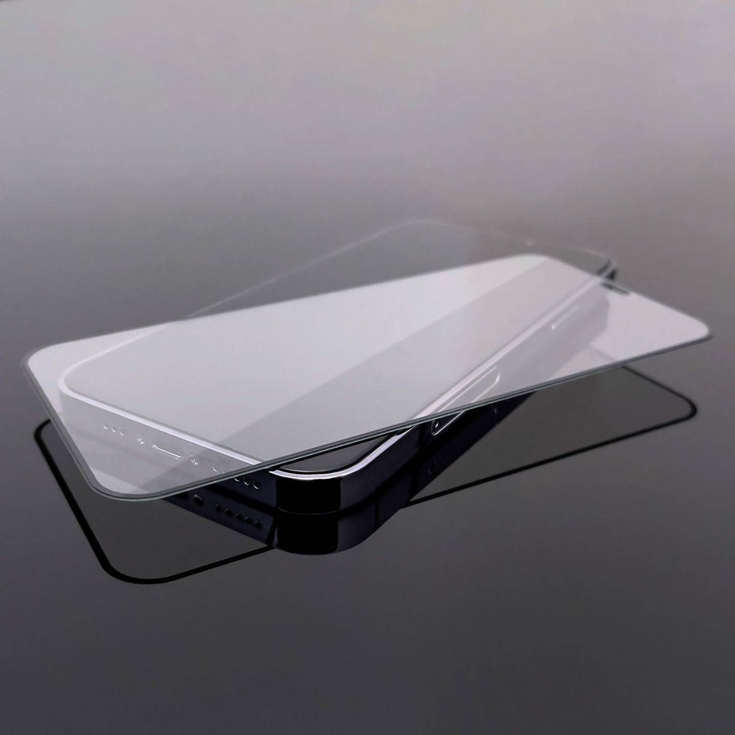 2x Tempered Glass Full Glue Super Robust Schutzglas Vollbild Hartglas mit Rahmen Case Friendly für iPhone 14 Pro Max