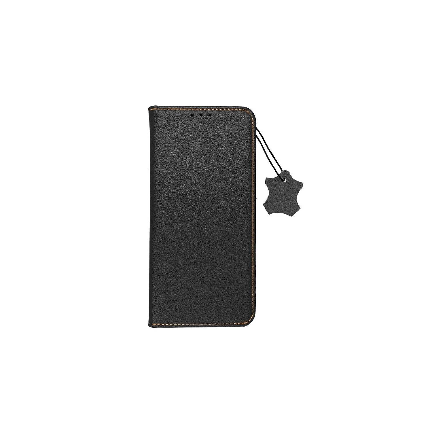 Smart Pro Echt Buchtasche Leder Tasche Lederbuch Hülle Cover Case Handy-Hülle kompatibel mit iPhone 14 Plus Schwarz