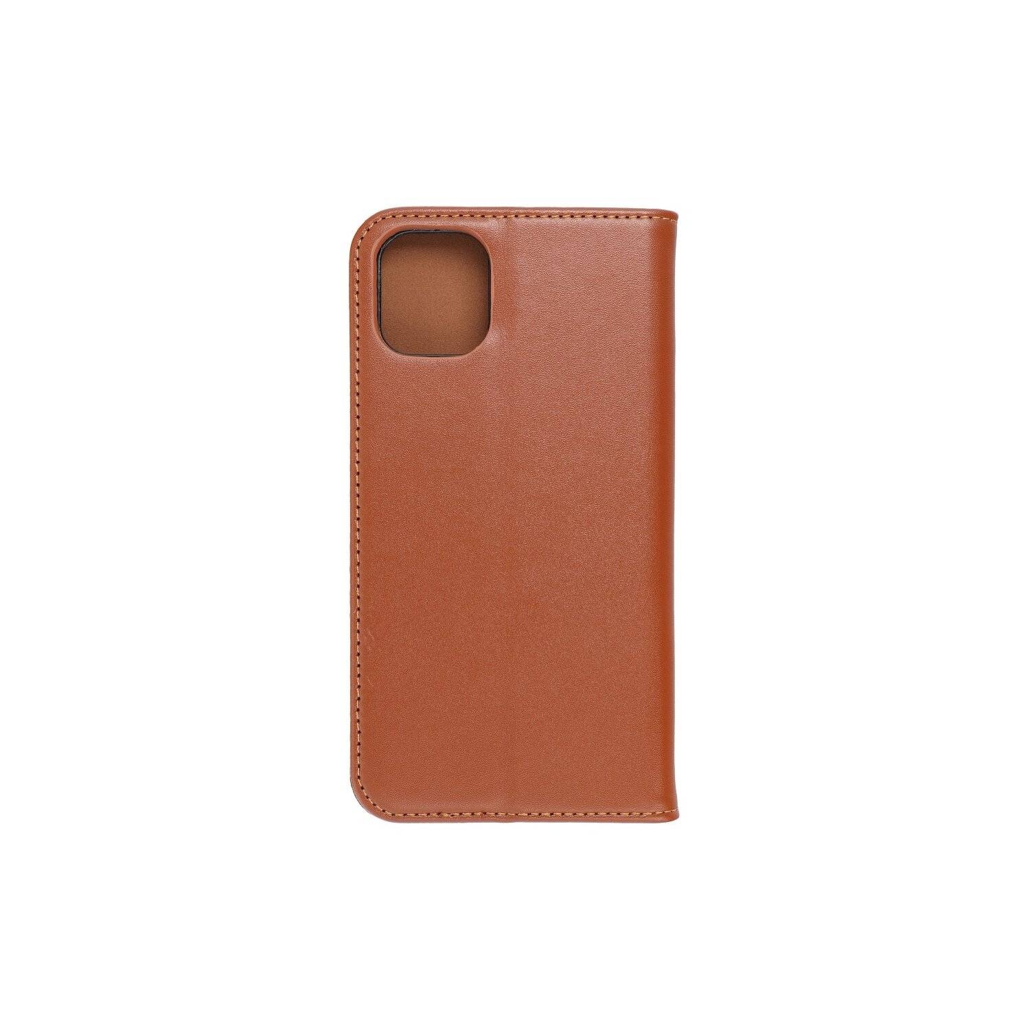 Smart Pro Echt Buchtasche Leder Tasche Lederbuch Hülle Cover Case Handy-Hülle kompatibel mit iPhone 14 Plus Braun