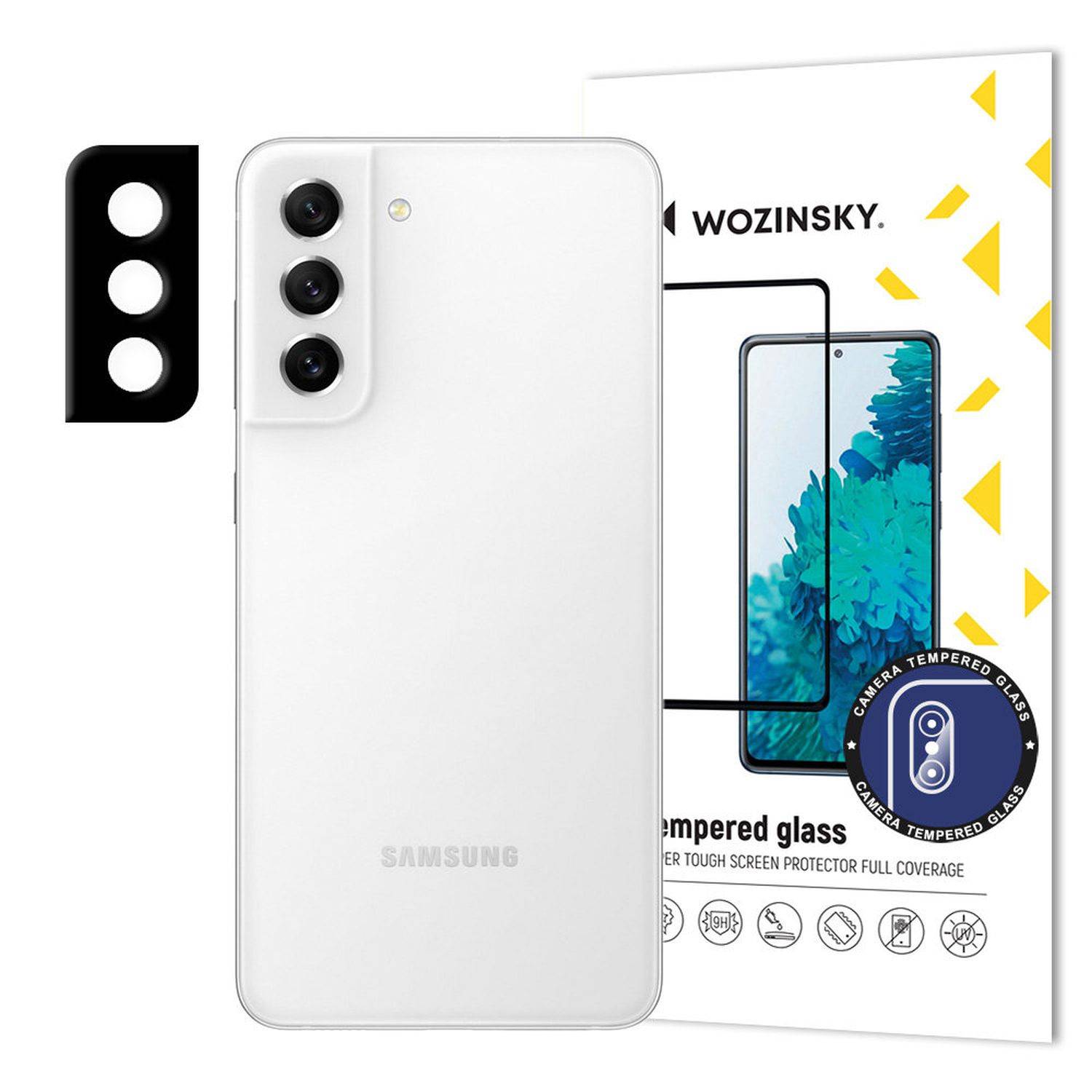 Full Camera Glass 9H Full Kamera Schutzglas Tempered Glass Kameraschutz kompatibel mit Samsung Galaxy S21 FE