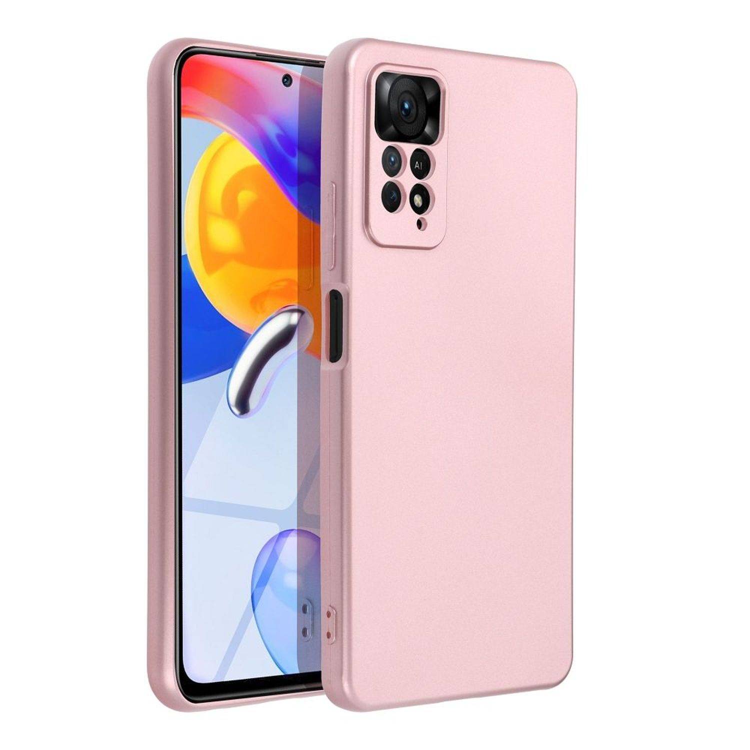 Metallic Case Hülle Handytasche Cover Kameraschutz kompatibel mit Samsung Galaxy A13 4G Rosa