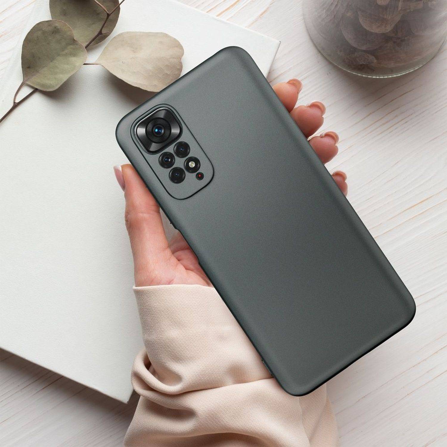 Metallic Case Hülle Handytasche Cover Kameraschutz kompatibel mit Samsung Galaxy A52 5G Grau
