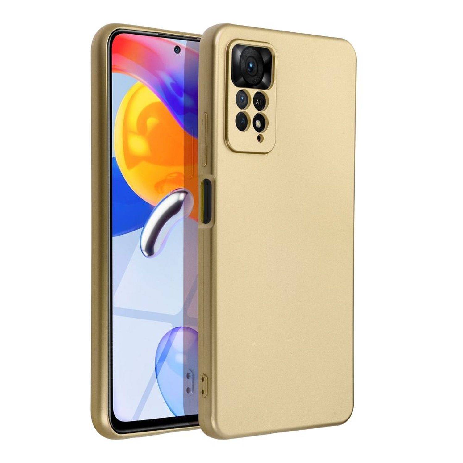 Metallic Case Hülle Handytasche Cover Kameraschutz kompatibel mit Samsung Galaxy A53 5G Gold