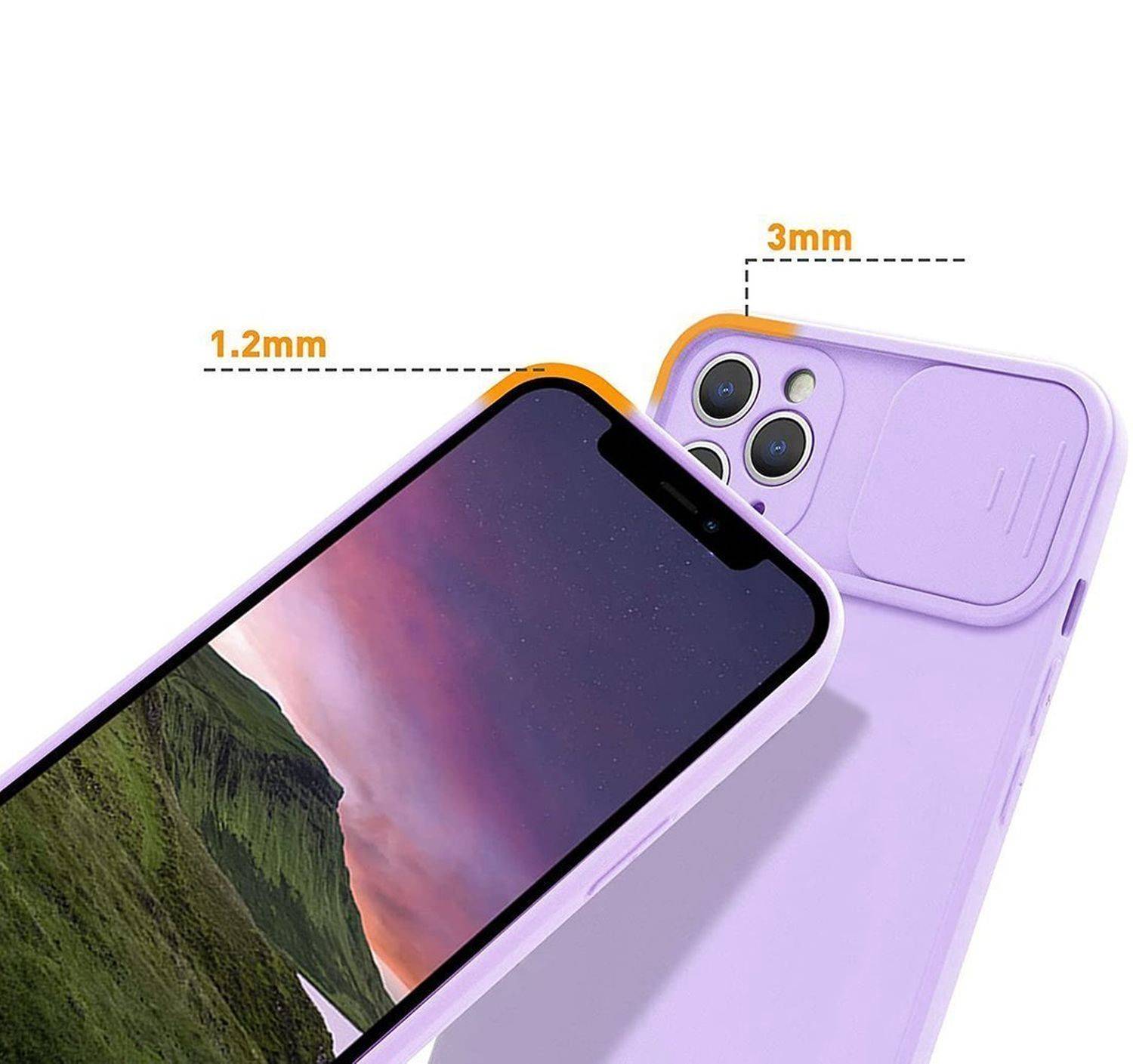 CamShield Silikon Cover Case Slim Handyhülle Schutzhülle mit Kameraschutz Kameraabdeckung für Xiaomi Redmi 10 2022 Lila