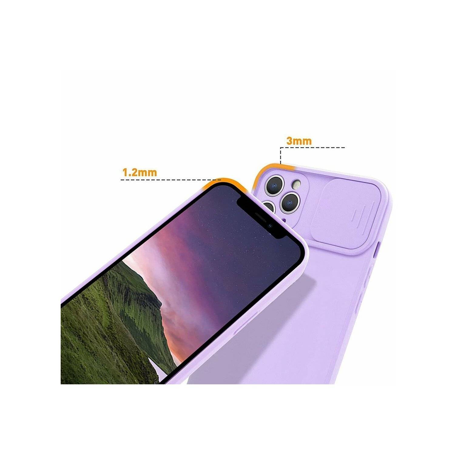 CamShield Silikon Cover Case Slim Handyhülle Schutzhülle mit Kameraschutz für Xiaomi Redmi Note 11 Pro 5G Lila