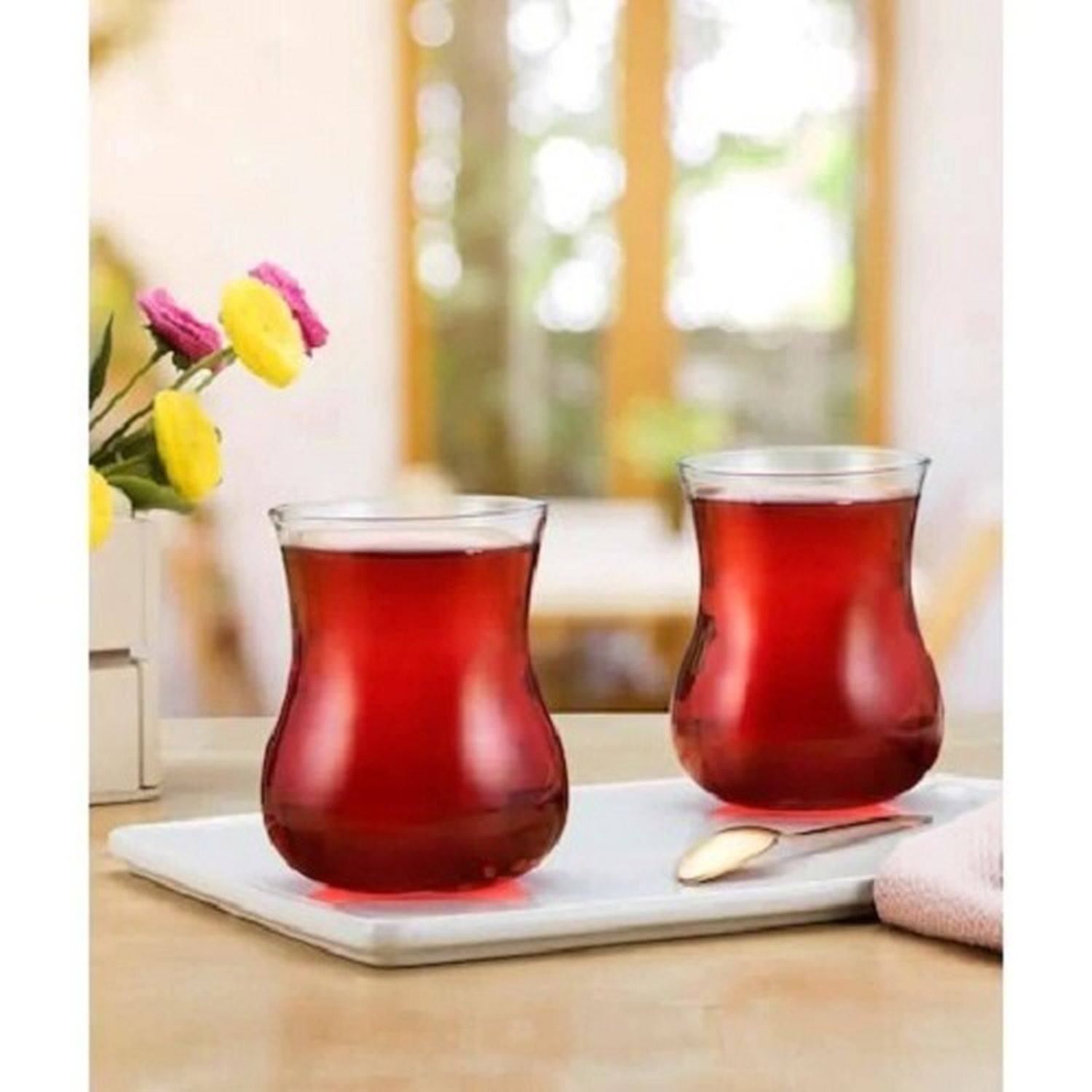 Pasabahce 42801 3er-Set Samovar Teegläser-Set Semaver Cay Bardagi Teetasse transparent