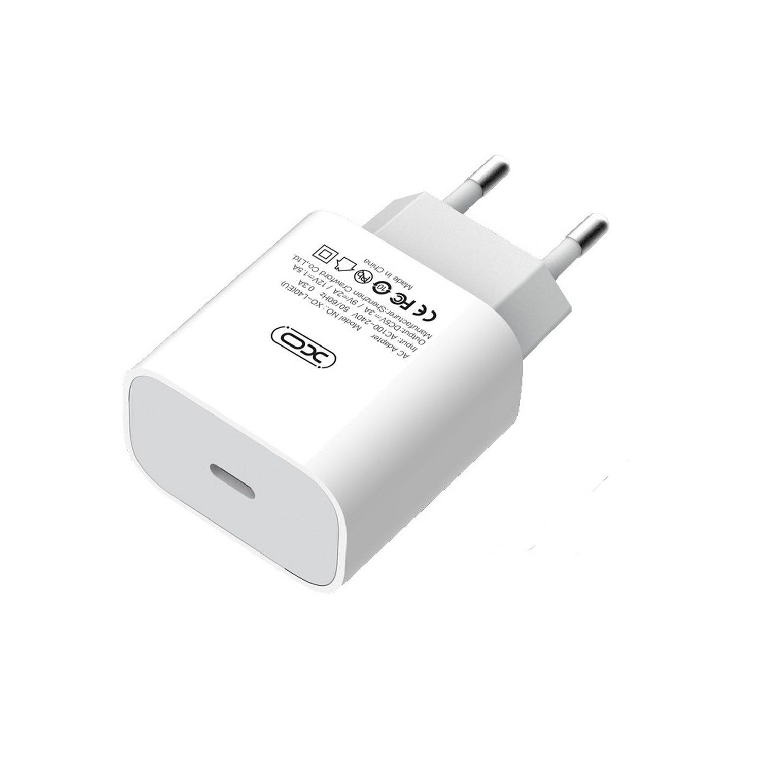 XO 18W WandLadegerät USB-C PD Netzteil Schnell Fast Charge Power Delivery 3A komaptibel mit Smartphone weiß