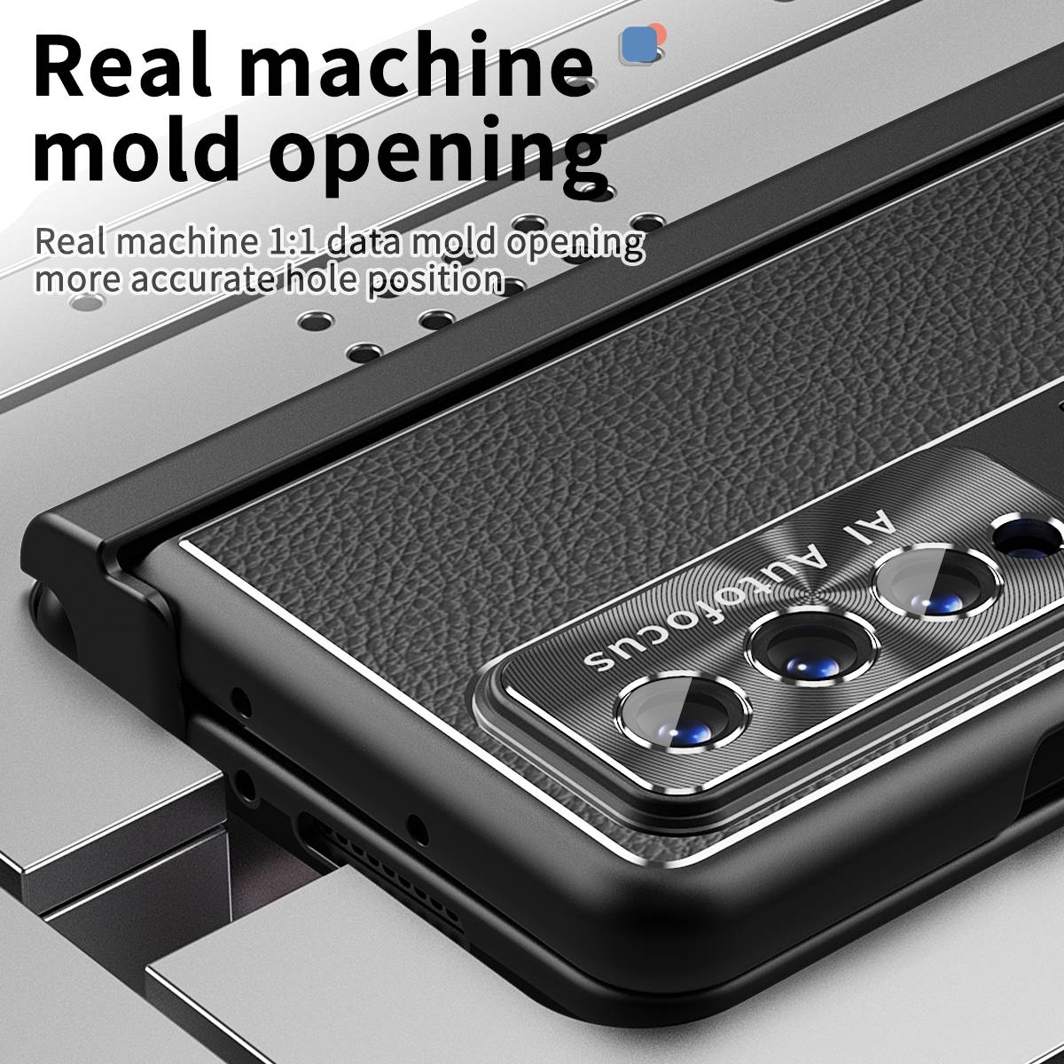 Für Samsung Galaxy Z Fold4 5G Magnetische Kunststoff / Glas Handy Tasche Hülle Etuis Schwarz + Stift