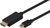 Ein schwarzes HDMI-Kabel mit einem Standard-Stecker auf der einen Seite und einem kleineren vergoldeten Micro-HDMI-Anschluss auf der anderen Seite.