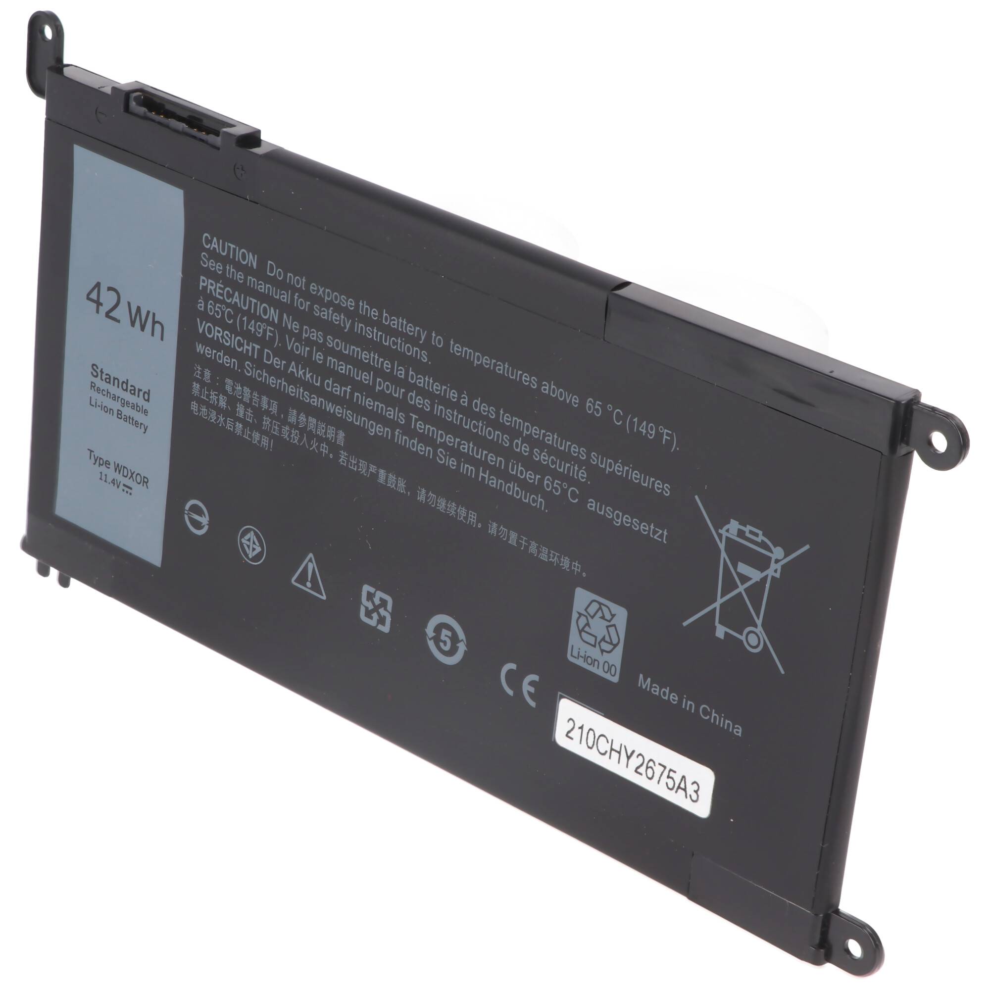 Akku passend für Dell Latitude 3379, Li-Polymer, 11,4V, 3680mAh, 42Wh