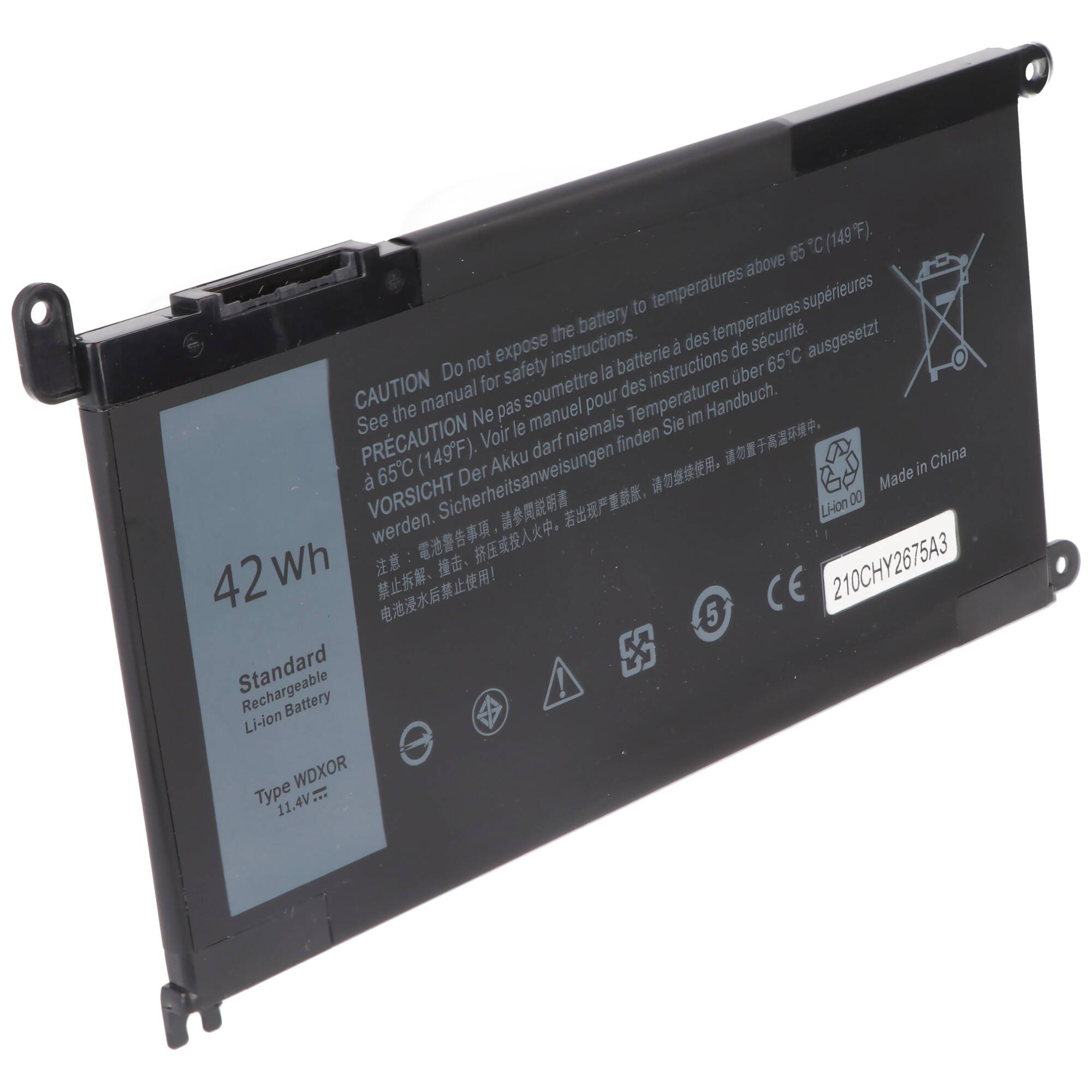 Akku passend für Dell Latitude 3379, Li-Polymer, 11,4V, 3680mAh, 42Wh