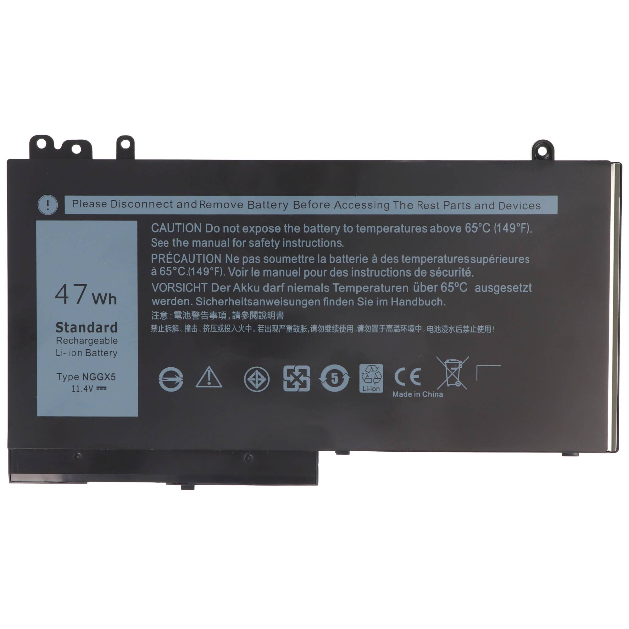 Akku passend für Dell Latitude E5270, E5470, Li-Polymer, 11,4V, 4120mAh, 47Wh