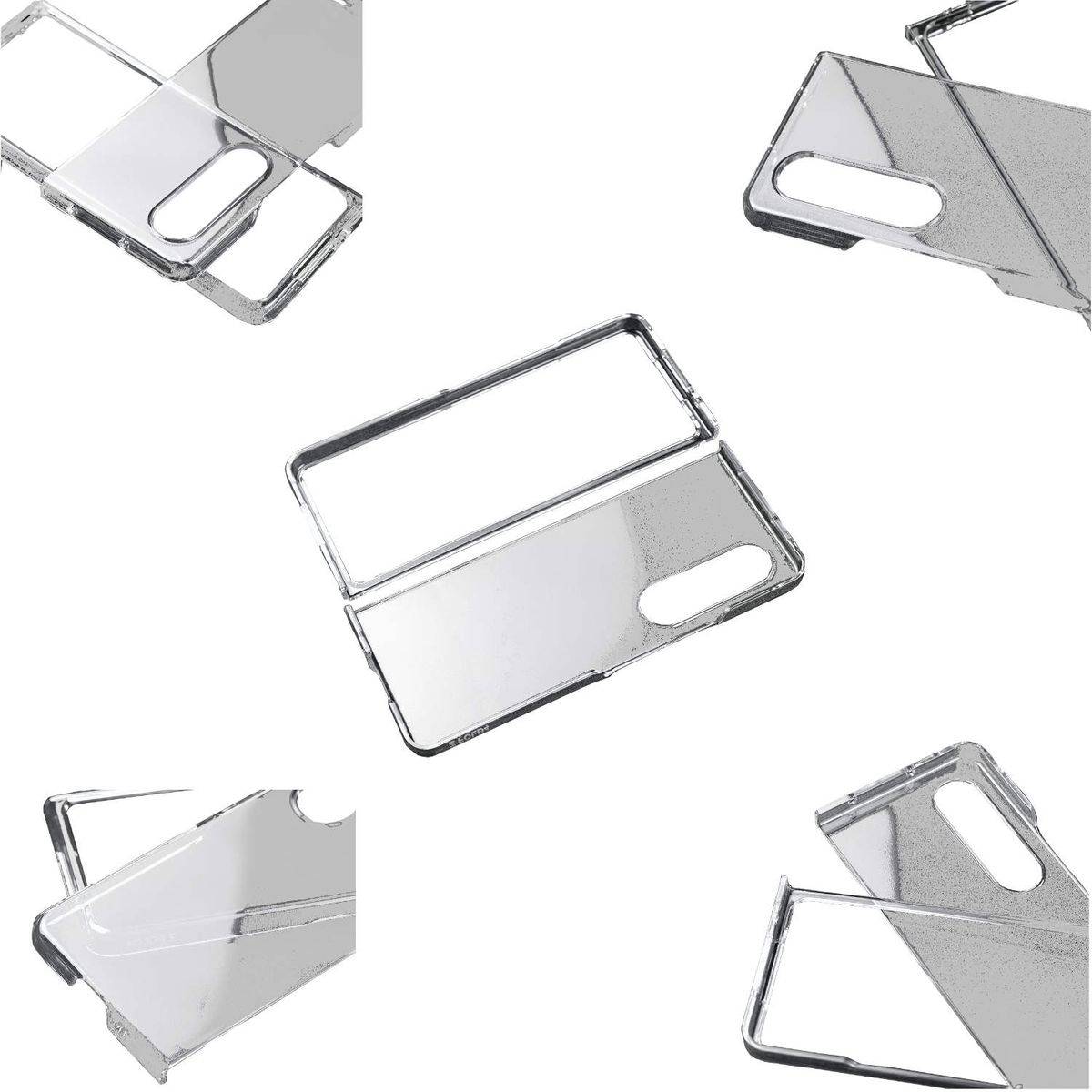 Für Samsung Galaxy Z Fold4 5G Design Hart Cover Handy Tasche Hülle Etuis Transparent