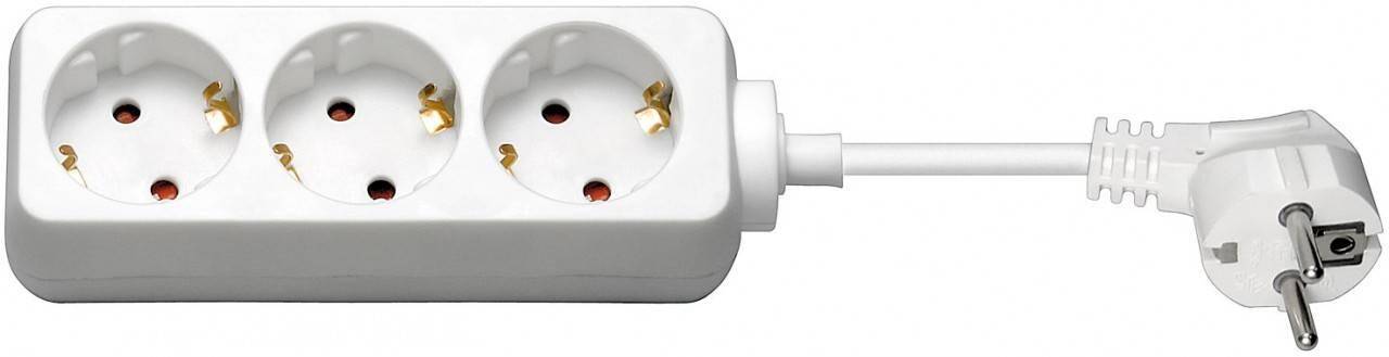 ChiliTec 18578 Schutzkontakt-Steckdosenleiste 3-fach 3600W, 1,4mKabel, weiß