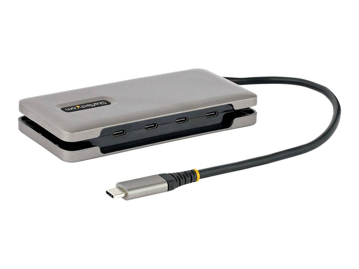 StarTech.com 4-Port USB-C Hub, 4x USB-C Ports, USB 3.1 10Gbps, Portable USB C Hub with 100W Power Delivery Pass-Through,