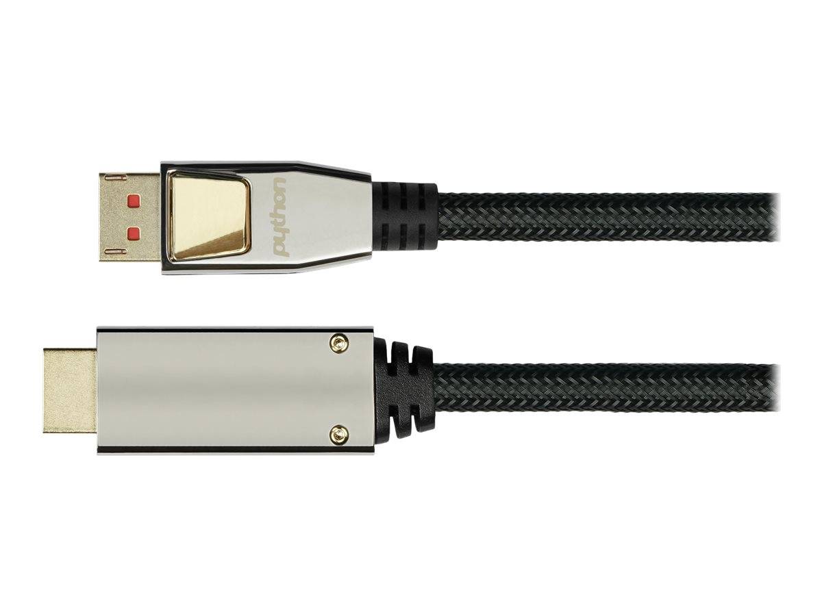 GOOD CONNECTIONS - PYTHON - Adapterkabel - DisplayPort männlich zu HDMI männlich Verriegelung - 10 m - Dreifachisolierun