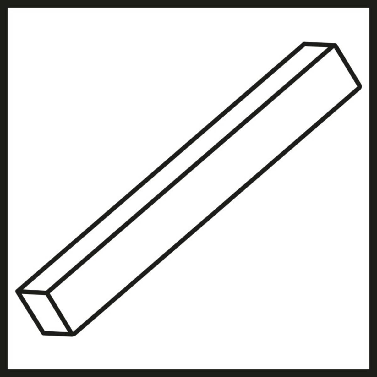 Eine optische Täuschung, die eine zweidimensionale Zeichnung einer rechteckigen Leiste darstellt, die als unmögliches dreidimensionales Objekt erscheinen kann.