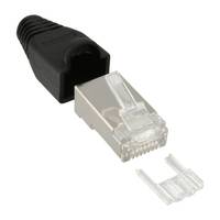 INLINE - Crimpst. RJ45 geschirmt - Knickschutz schwarz & Einfädelhilfe - 100er Pack