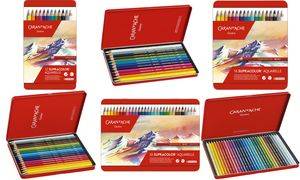 CARAN D'ACHE Buntstifte SUPRACOLOR, 12er Metalletui wasservermalbarer Künstleraquarellstift, weiche Mine,
