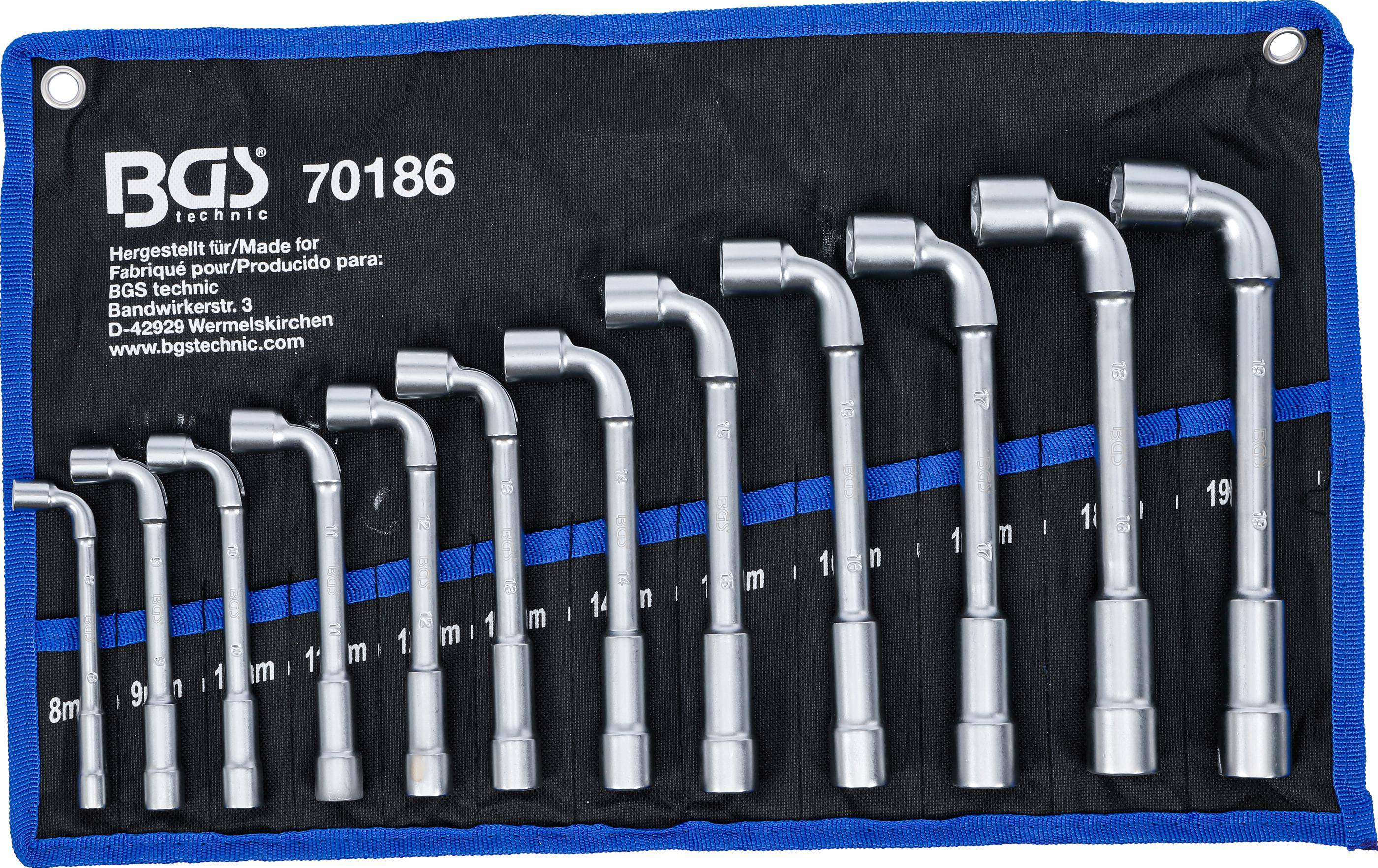BGS technic Pfeifenkopfschlüssel-Satz | SW 8 - 19 mm | 12-tlg.