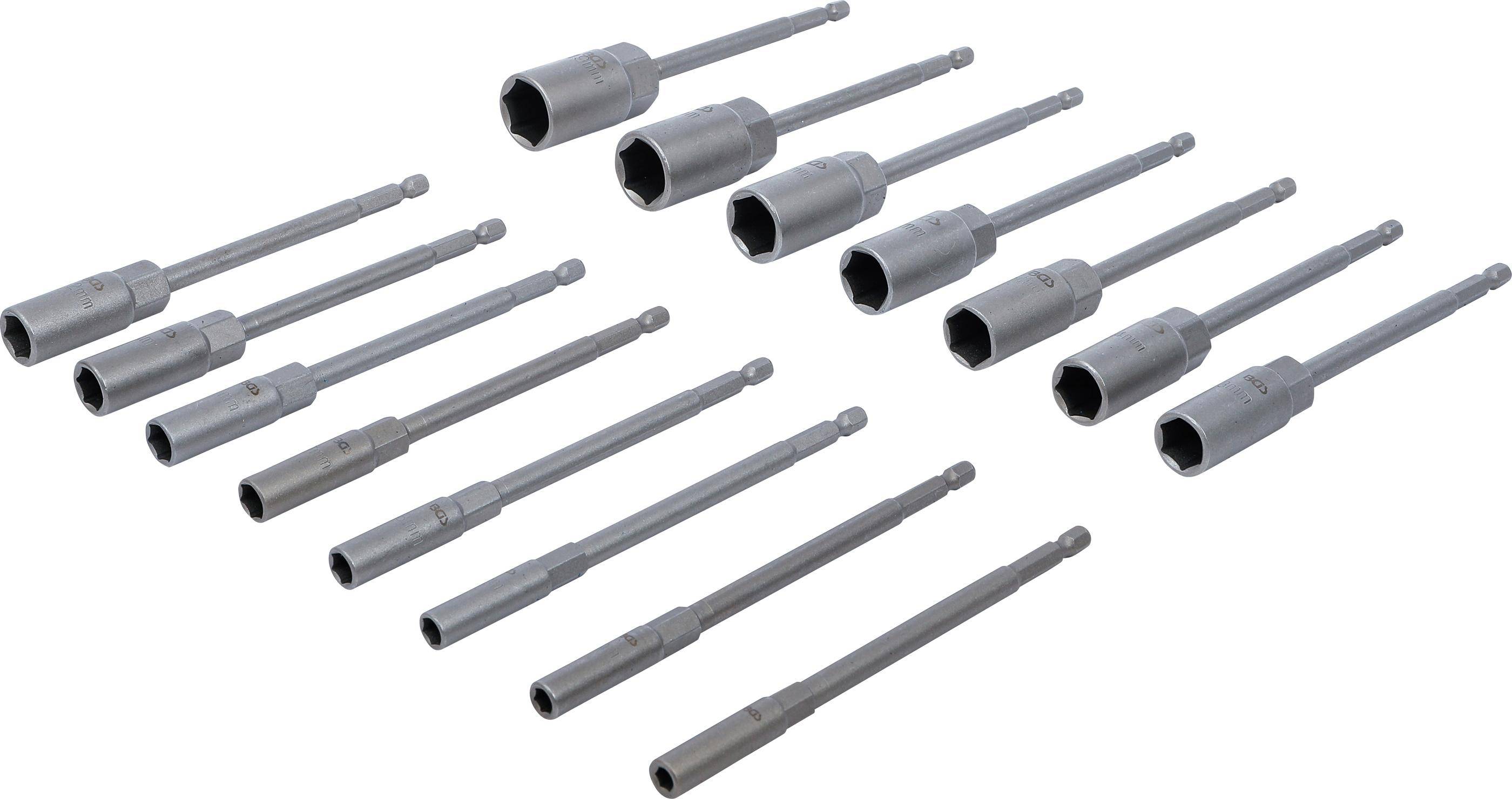 BGS technic Steckschlüssel-Einsatz-Satz, Sechskant | extra lang |