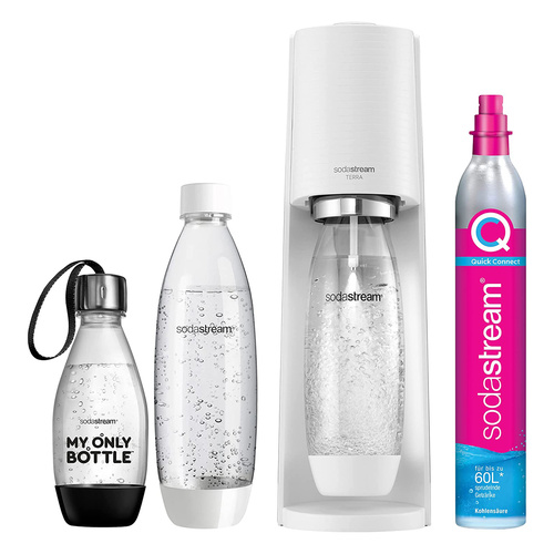 SodaStream TERRA Vorteilspack weiß mit 3 Flaschen Wassersprudler